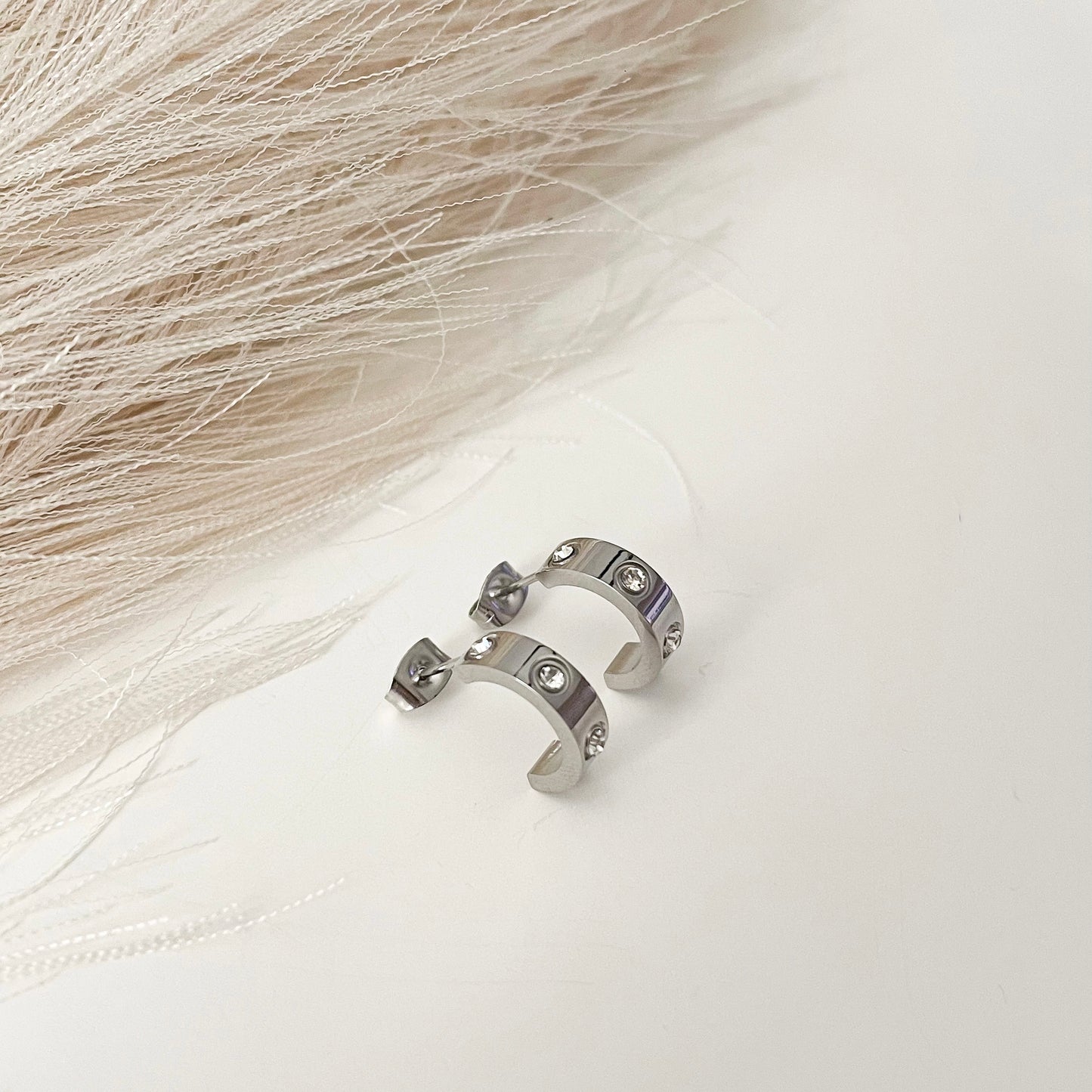 Classic Zirconia Silver Earrings