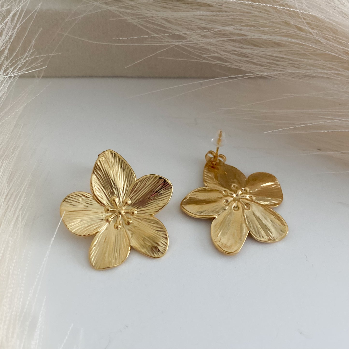 Gold Flower Earrings