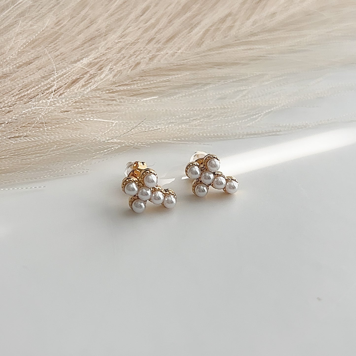 Ana Baby Cross Pearl Earrings