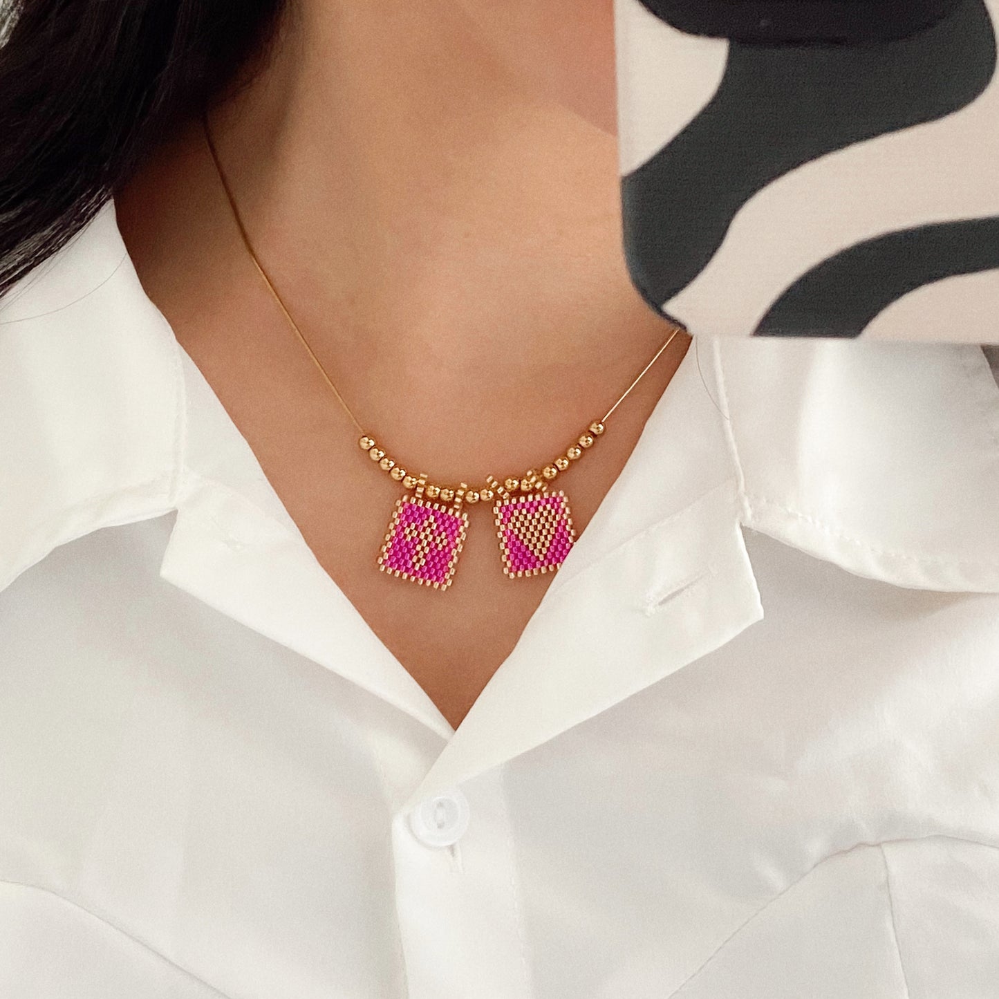 Fuschia and Gold Scapular