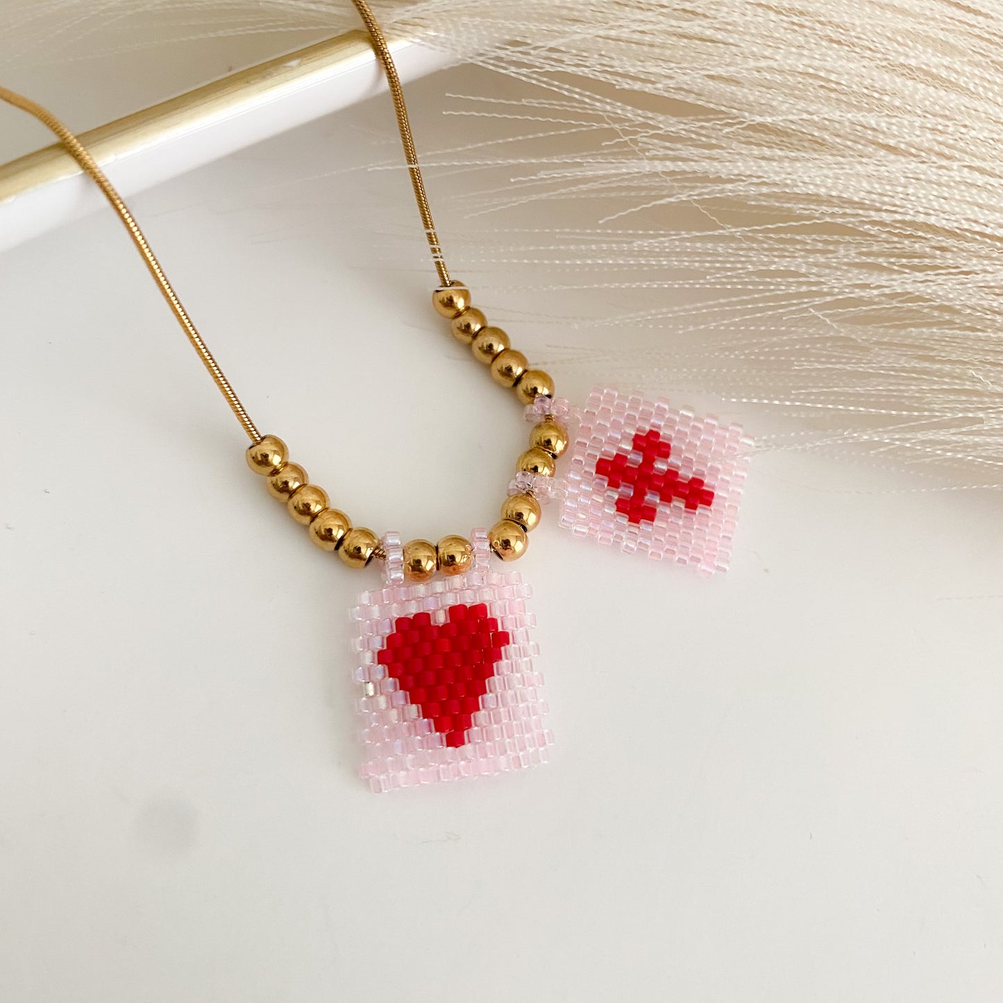 Pink and red scapular