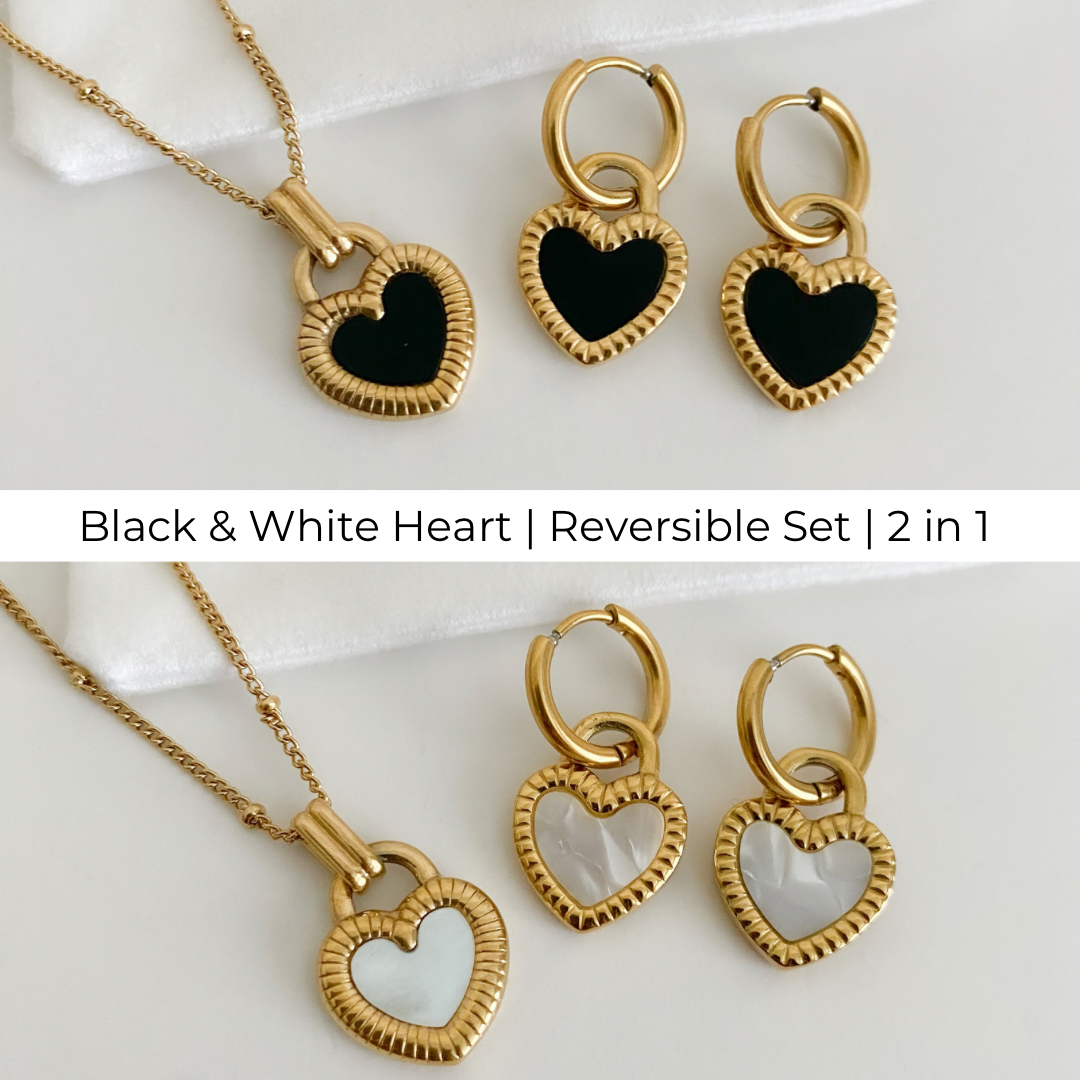 Black & White Hearts Set