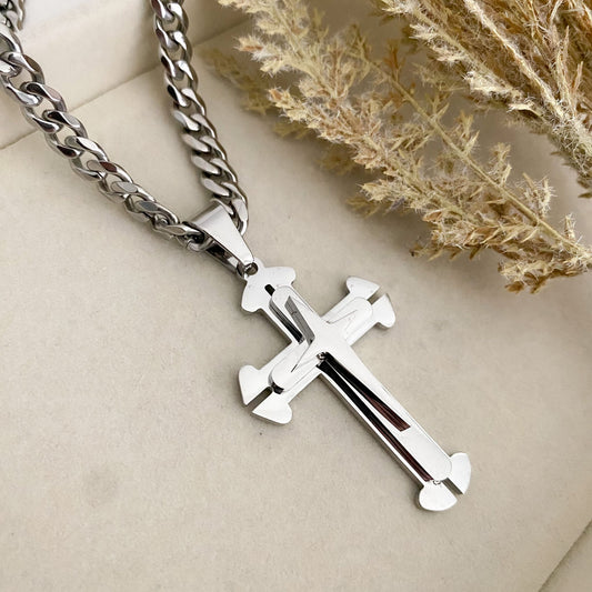 Giovanni Cross Silver Neklace