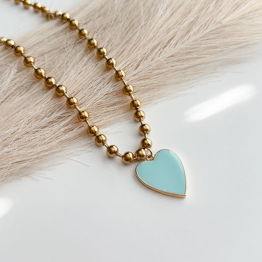 Vivi Baby Blue Heart Necklace