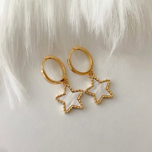 Gold star earrings