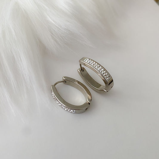 Silver Shinny Hoops