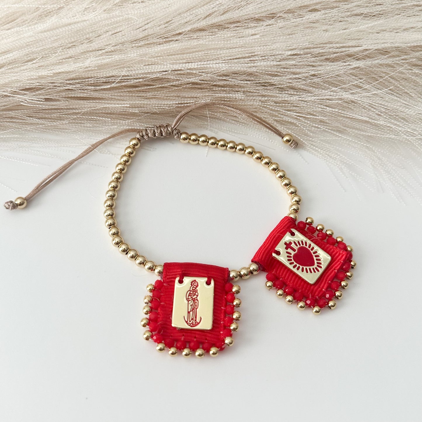 Virgen de la Chinita Scapular Bracelet (Red)