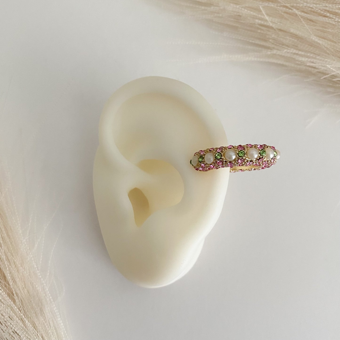 Pink & Green Earcuff