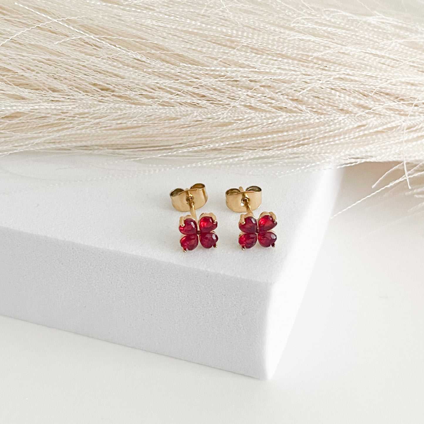 Red Flower Piercings