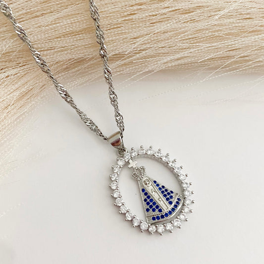 Silver Virgen Del Valle Necklace