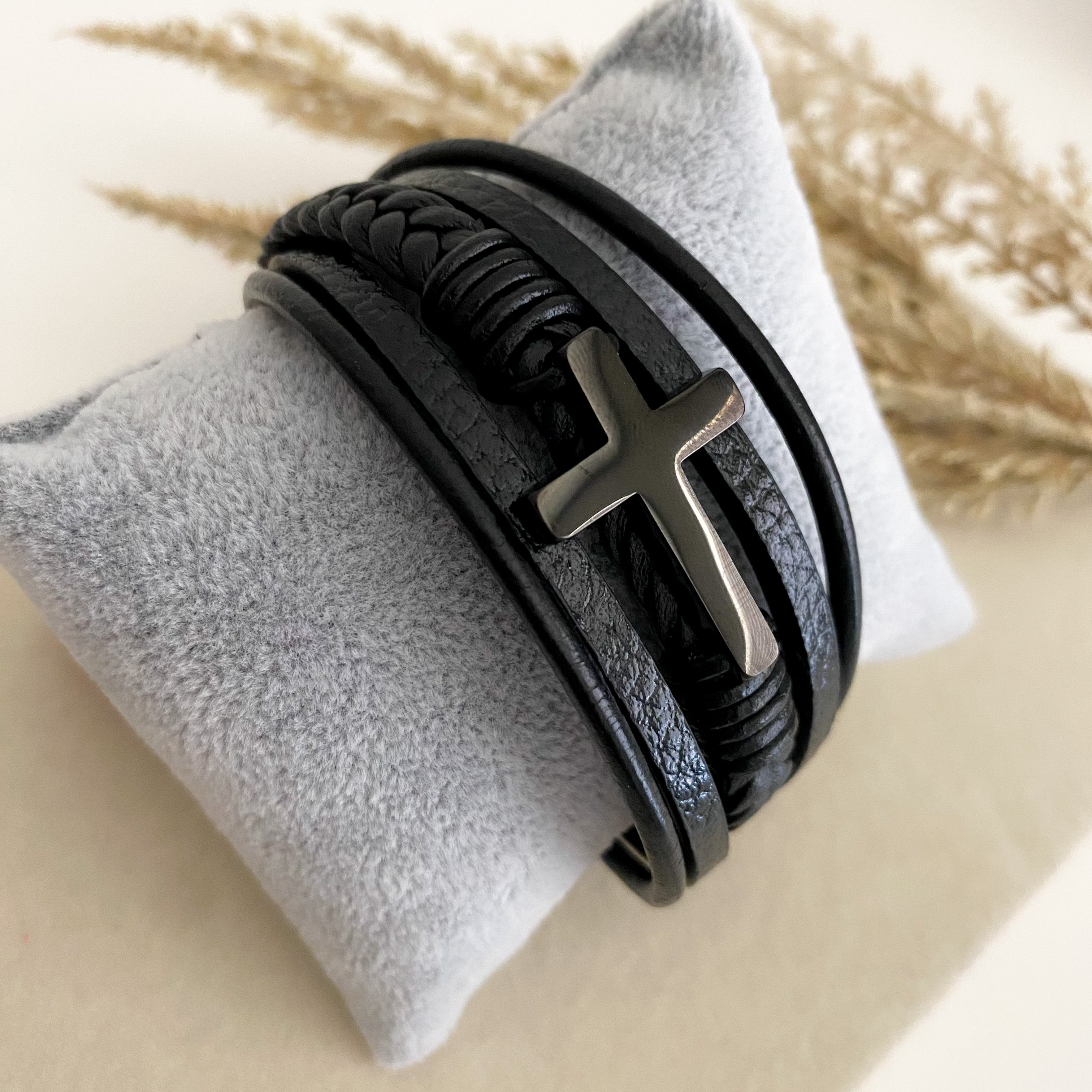 Black Cross Bracelet – Vochel Jewelry