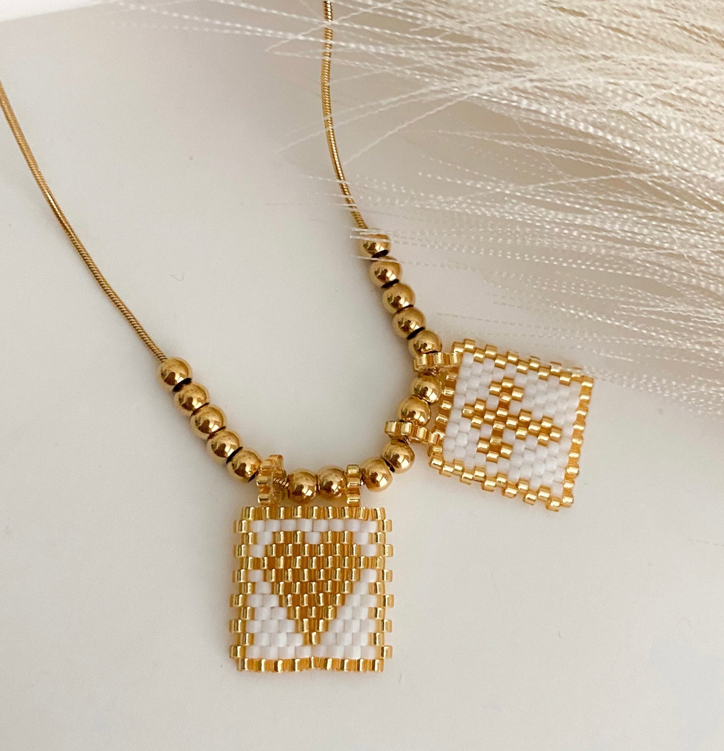 White and gold scapular