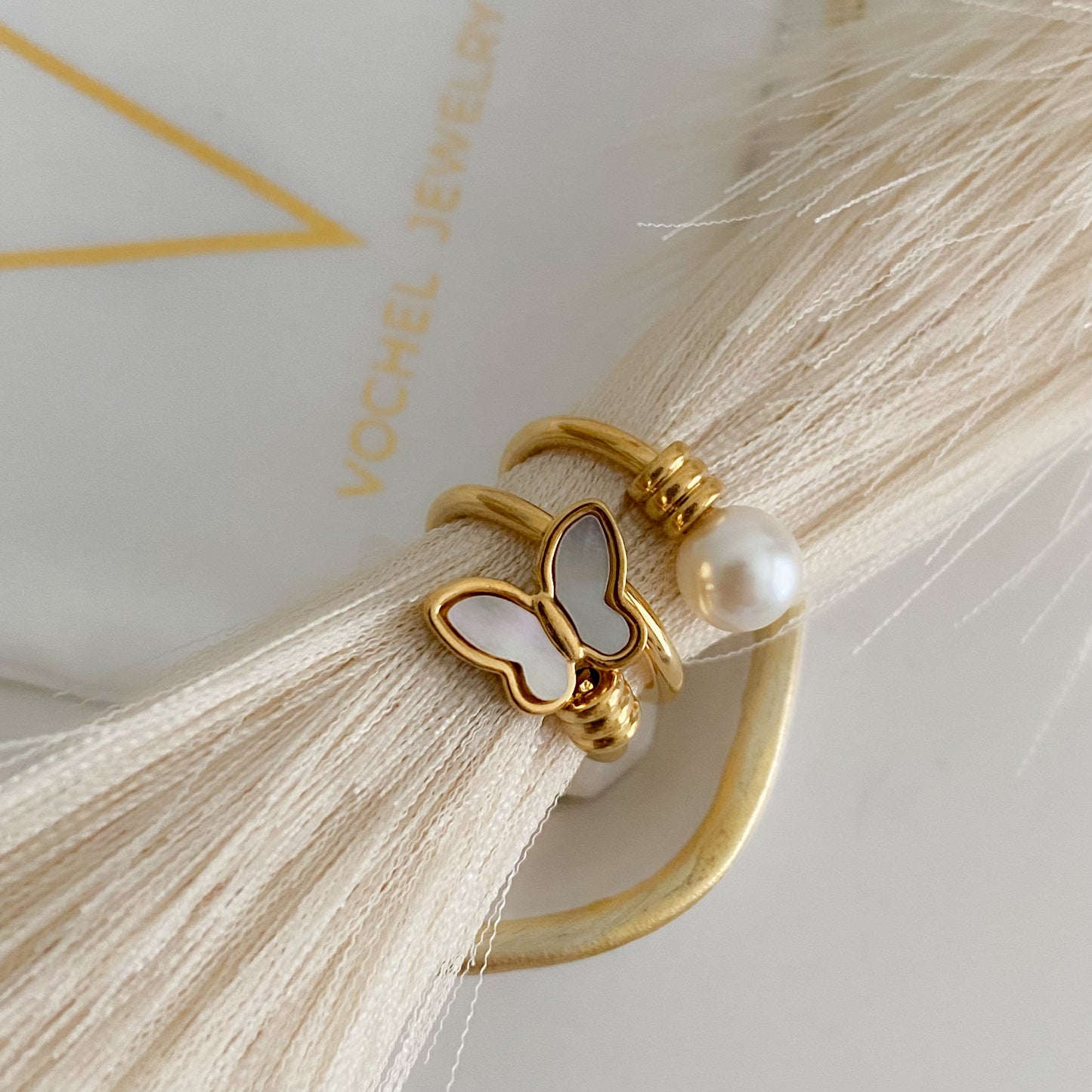 Pearl Butterfly Ring