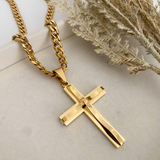 Arturo cross gold necklace